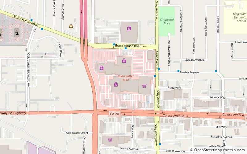 Yuba Sutter Mall location map