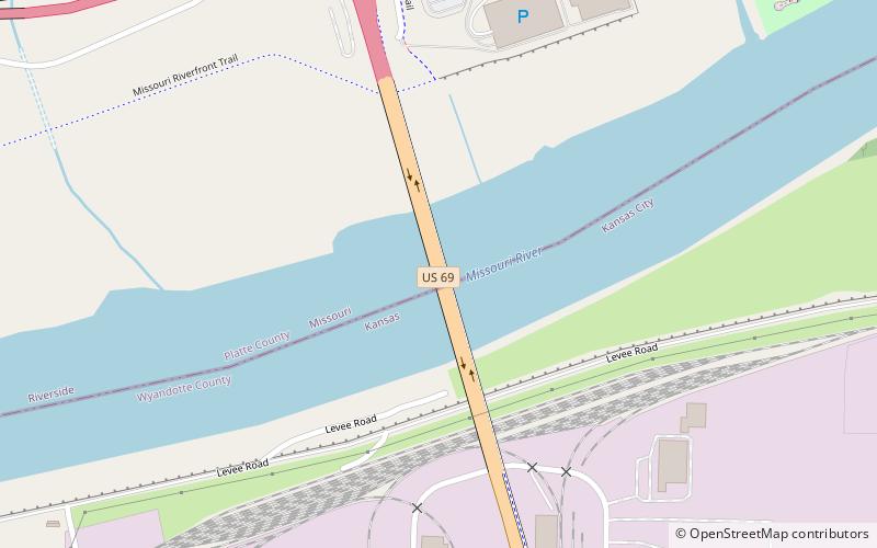 US 69 Missouri River Bridge location map
