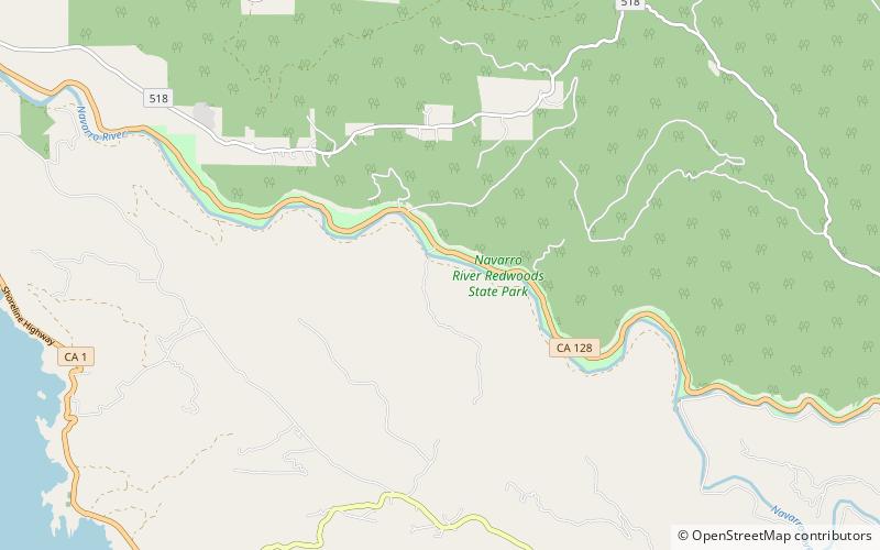 Navarro River Redwoods State Park location map