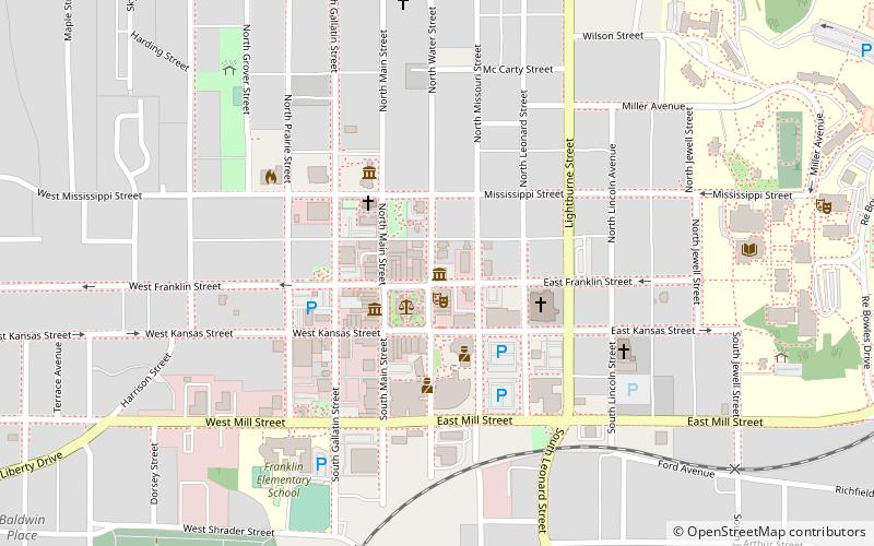 The Jesse James Bank Museum location map