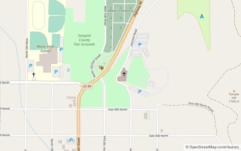 Manti Utah Temple location map