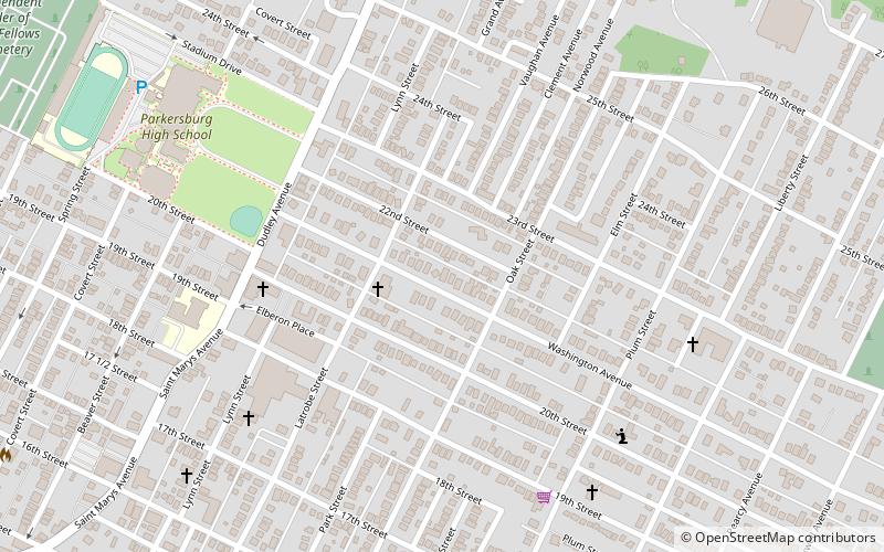 Parkersburg High School–Washington Avenue Historic District location map