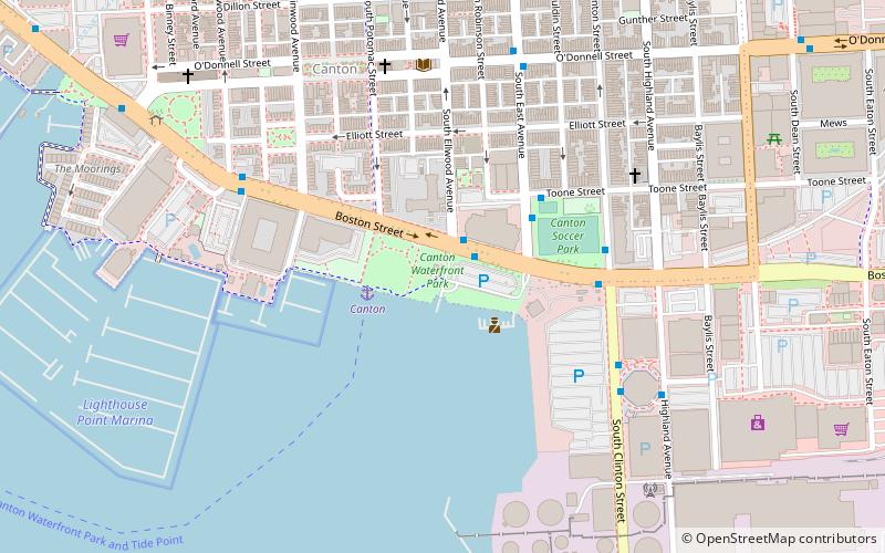 Canton Waterfront Park location map
