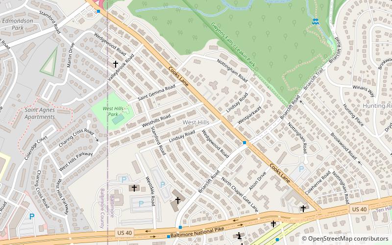 west hills baltimore location map