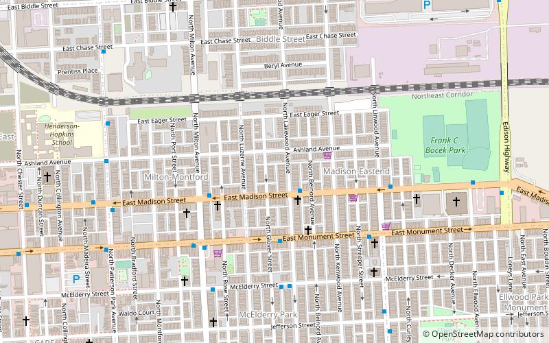 East Monument Historic District location map