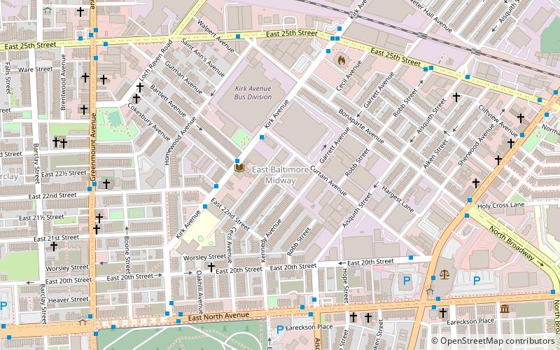 East Baltimore Midway location map