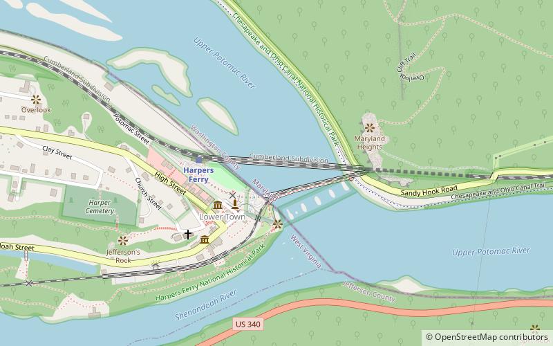 B & O Railroad Potomac River Crossing location map