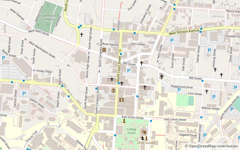 Athens Downtown Historic District location map