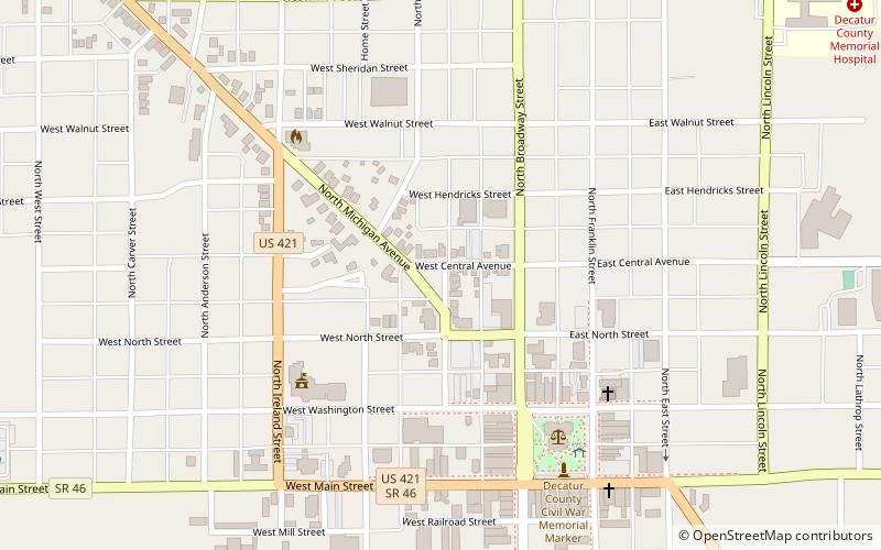 Greensburg Carnegie Public Library location map