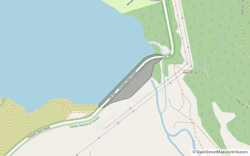 Prosser Creek Dam location map
