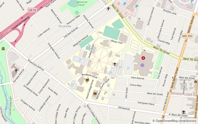 Hood College location map