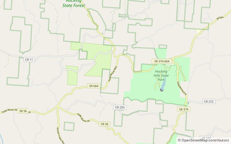 Hocking State Forest location map