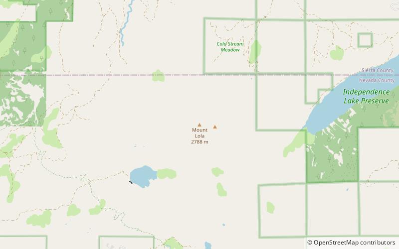 mount lola foret nationale de tahoe location map