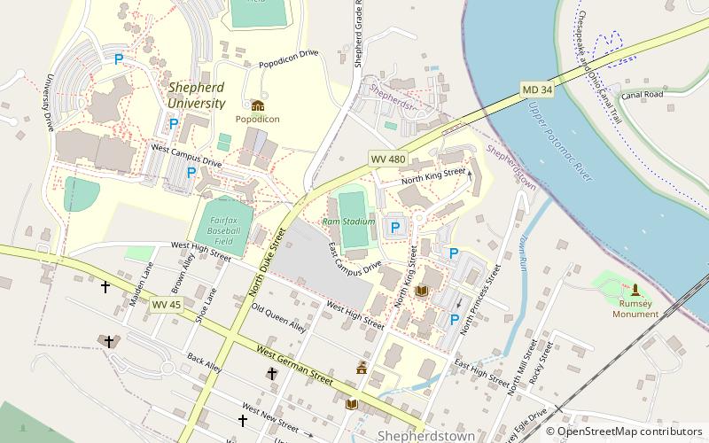 ram stadium shepherdstown location map