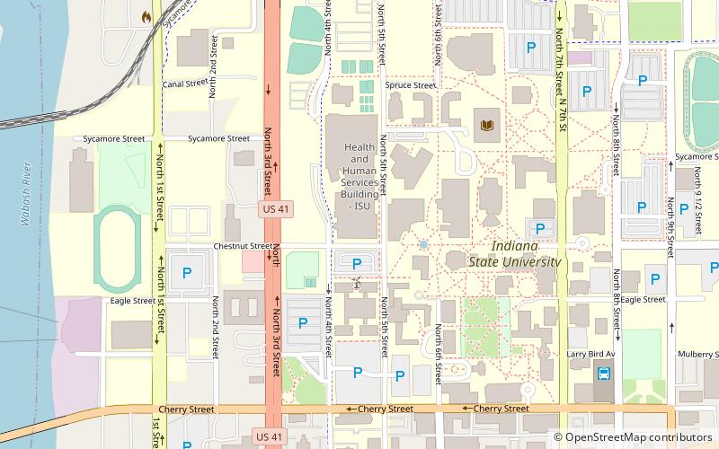 Indiana State College Arena location map