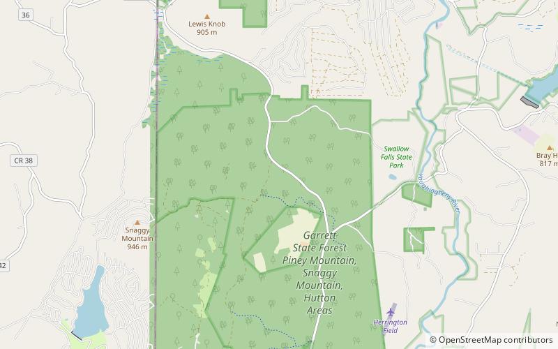 garrett state forest swallow falls state park location map