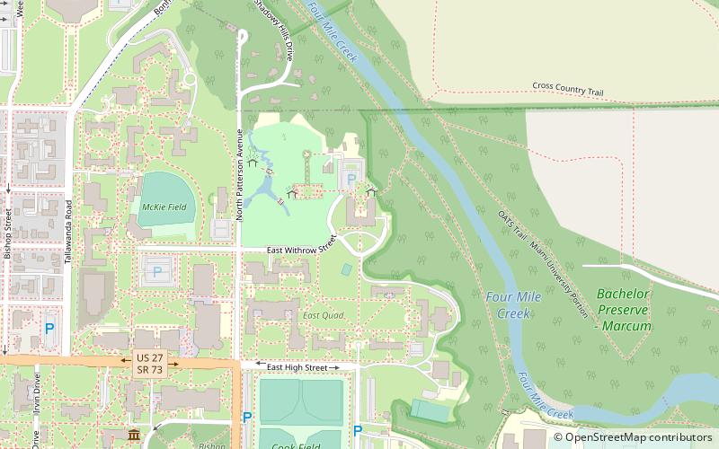 Fisher Hall and Marcum Center location map