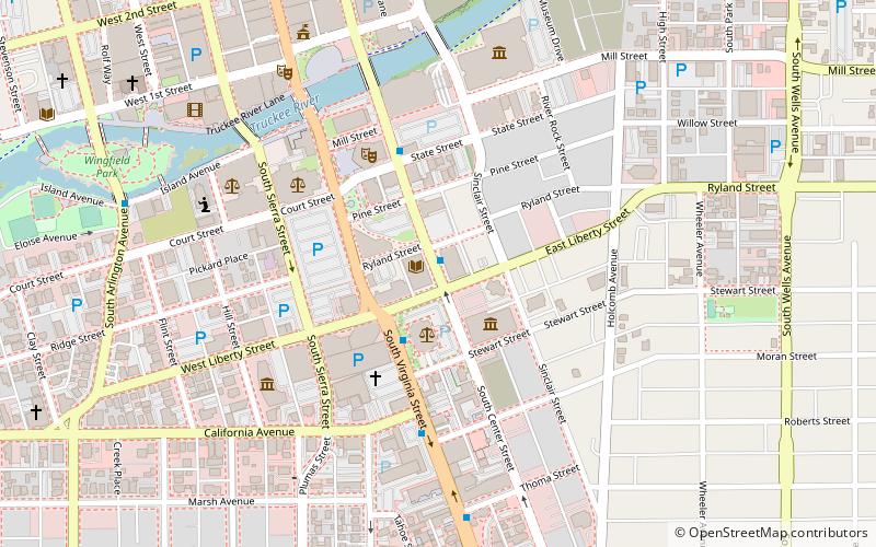 Downtown Reno Library location map