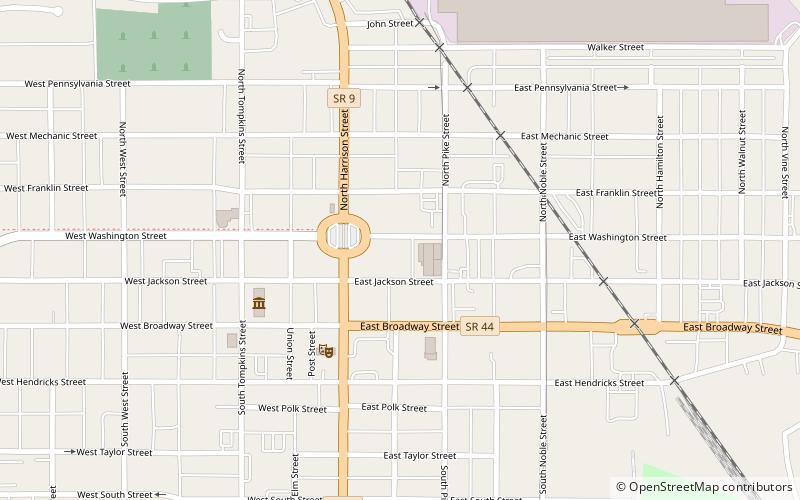 Shelbyville Commercial Historic District location map