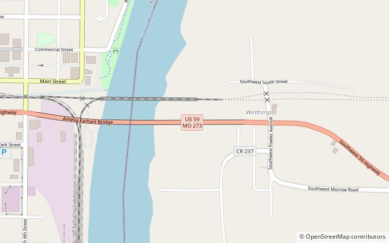 Amelia Earhart Memorial Bridge location map