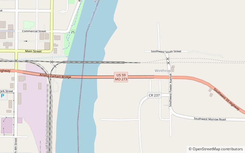 Amelia Earhart Bridge location map