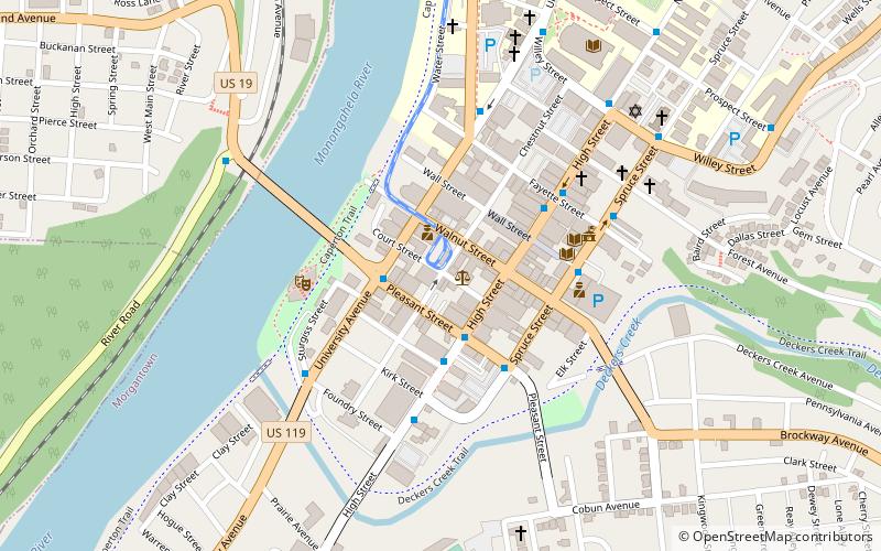 Downtown Morgantown Historic District location map