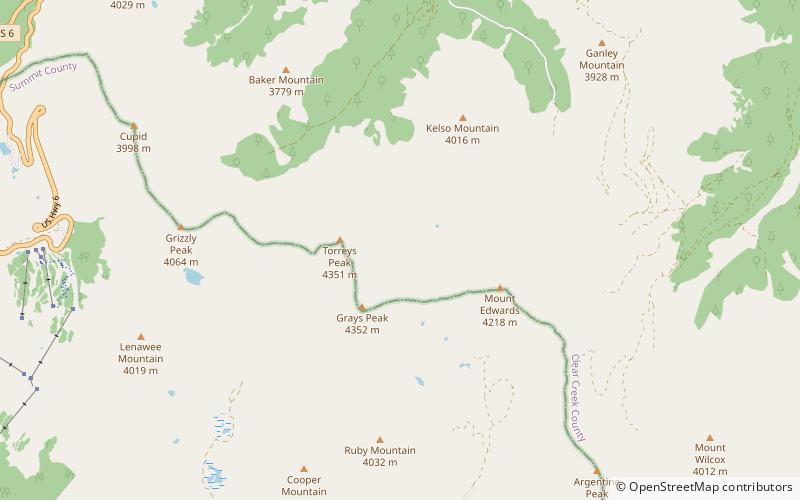 Grays Peak Trail location map