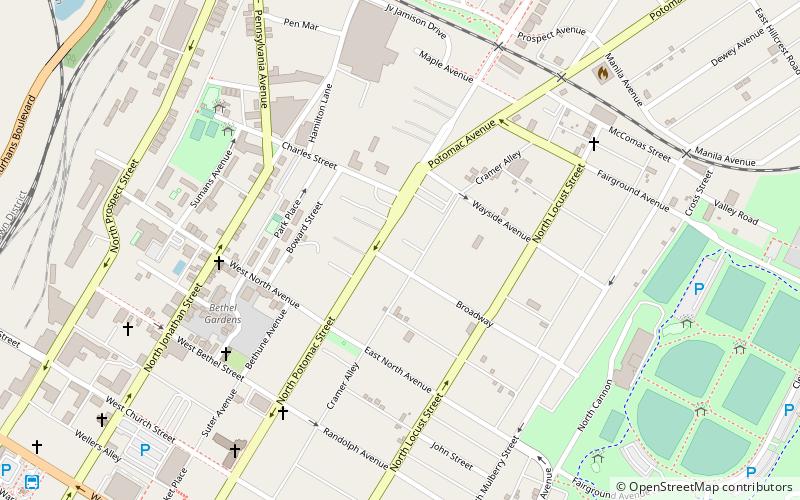 Potomac–Broadway Historic District location map