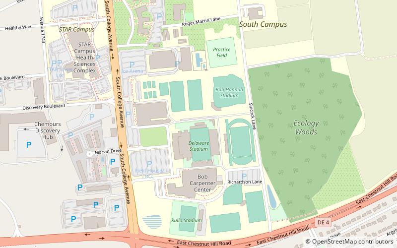 Delaware Stadium location map