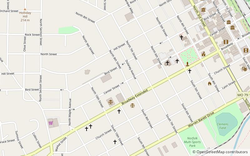 Eighth and Center Streets Baptist Church location map