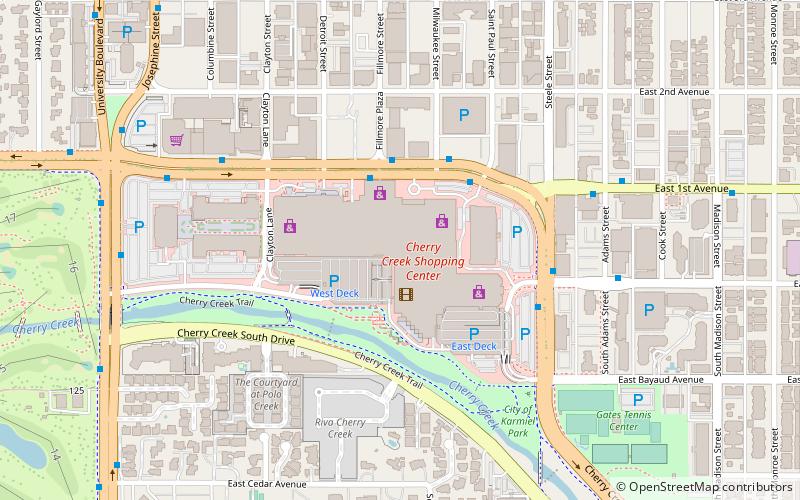 Cherry Creek Shopping Center location map