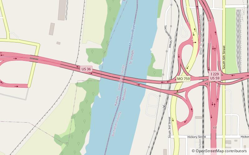 Pony Express Bridge location map
