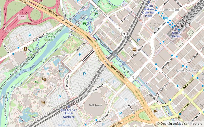 Speer Boulevard location map