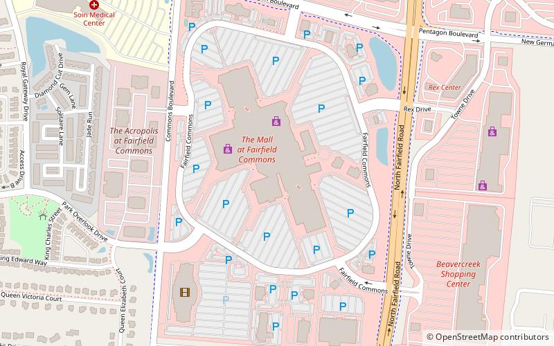 The Mall at Fairfield Commons location map