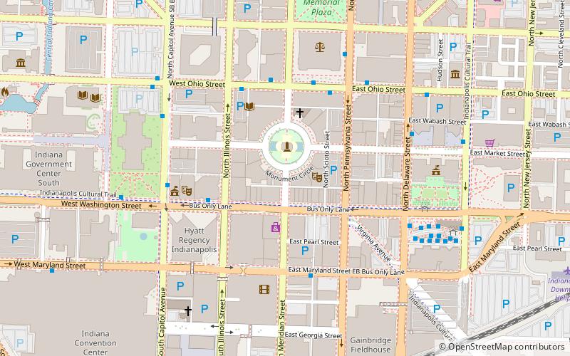 Washington Street–Monument Circle Historic District location map