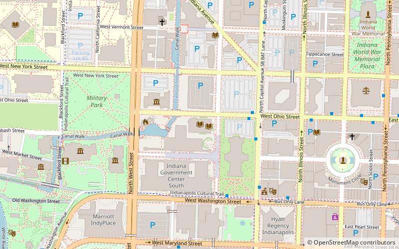 Indiana State Library location map