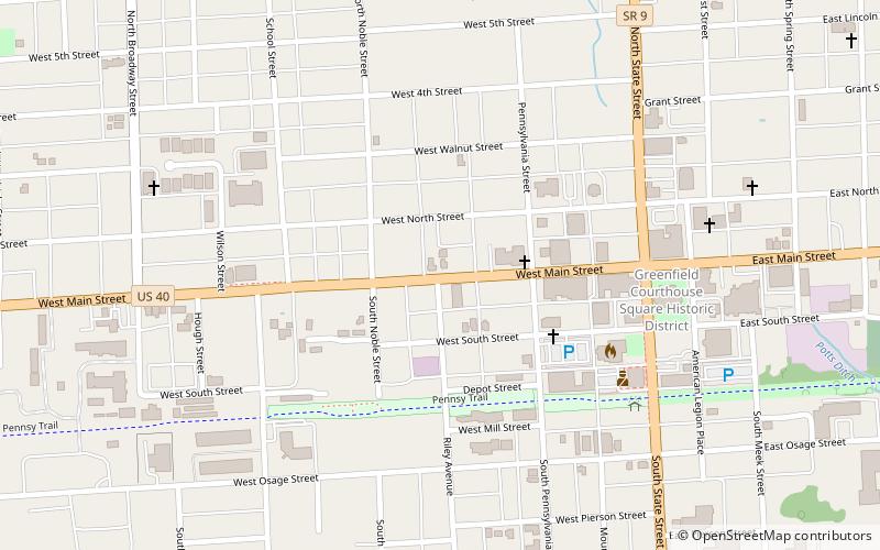 Riley Birthplace and Museum location map