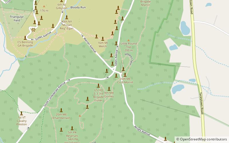big round top gettysburg location map