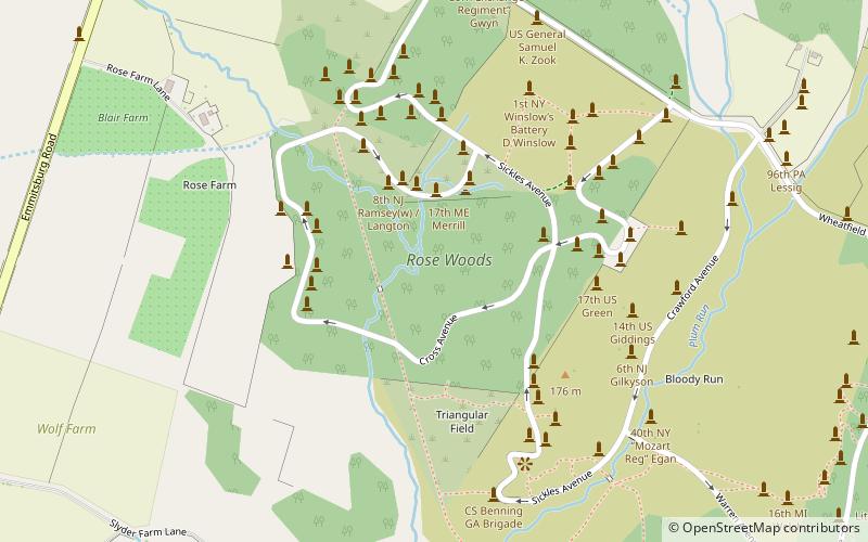 rose woods gettysburg location map