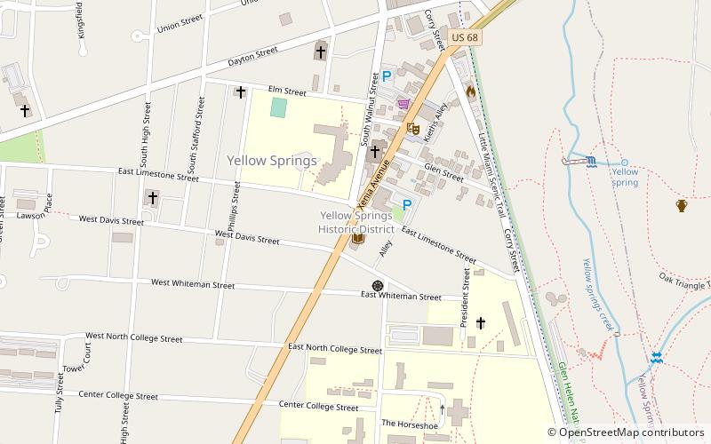 Yellow Springs Historic District location map