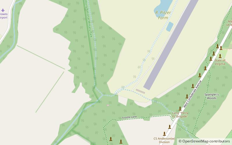 pitzer woods gettysburg location map