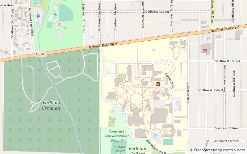 Earlham College Observatory location map