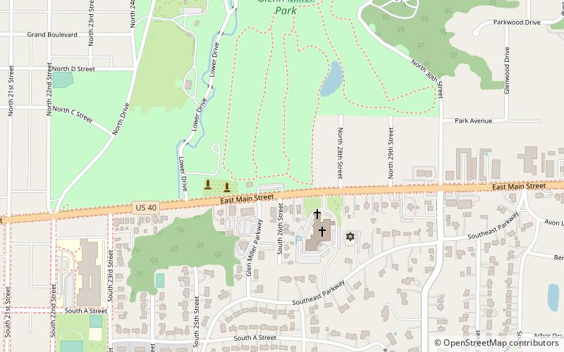 East Main Street–Glen Miller Park Historic District location map