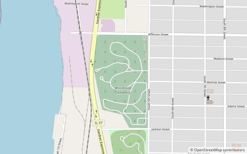 Woodland Cemetery location map