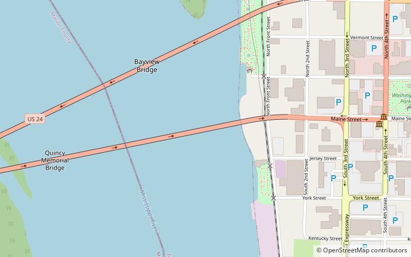 Quincy Memorial Bridge location map