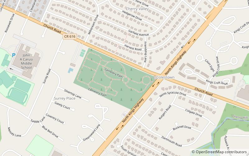 colestown cemetery cherry hill location map