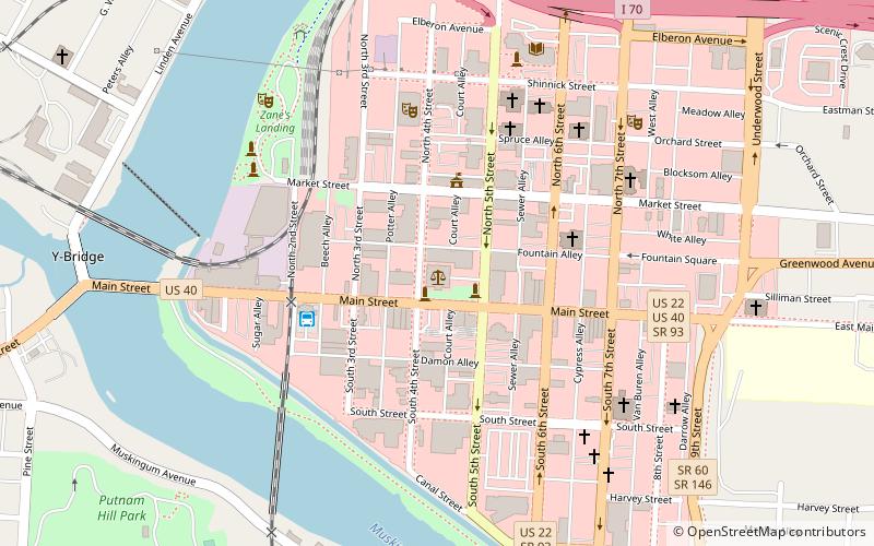 Muskingum County Courthouse location map