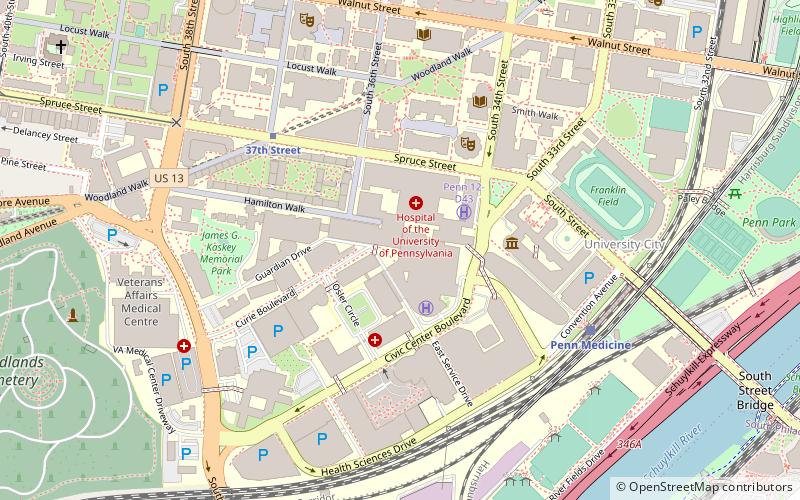 University of Pennsylvania Campus Historic District location map
