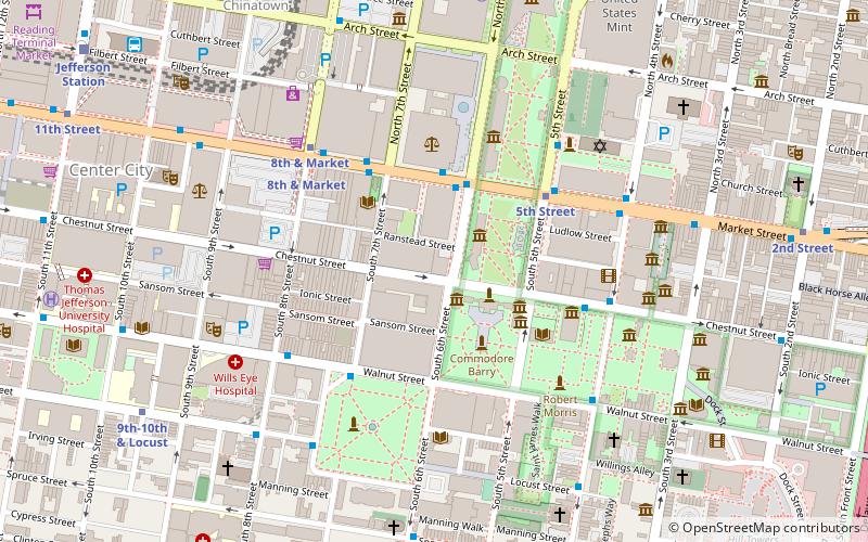 chestnut street theatre filadelfia location map