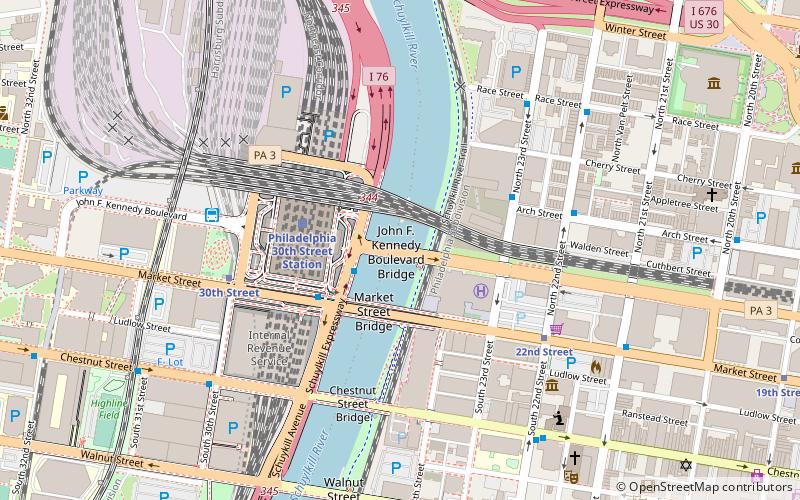 John F. Kennedy Boulevard Bridge location map